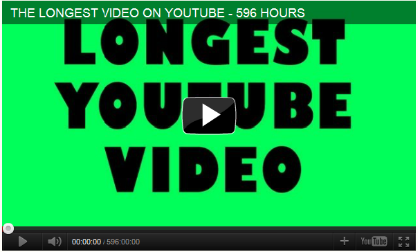 Самый длинный видеоролик, загруженный на YouTube длится 596 часов